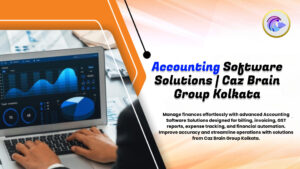 Accounting Software Solutions Kolkata dashboard at Caz Brain Group showing billing invoicing and GST financial reports