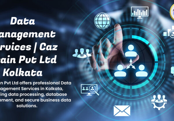 Data Management Services Kolkata - Caz Brain Data Solutions Data Management Services Kolkata dashboard from Caz Brain Pvt Ltd showing database management data processing quality governance and security features